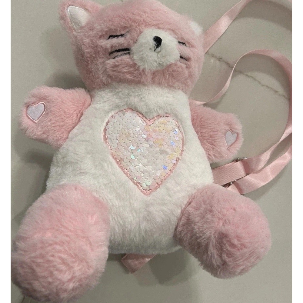 Wonder Nation Pink Kitty Backpack Critter Plush Store A Keepsake Stuffed Animal